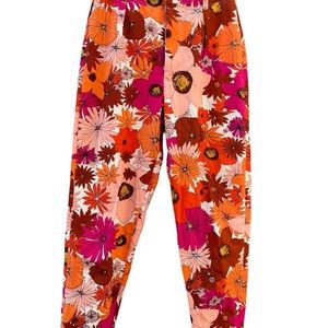Free People Tessa Tapered Trousers Pants Retro Floral Boho Z257-20 Size 0